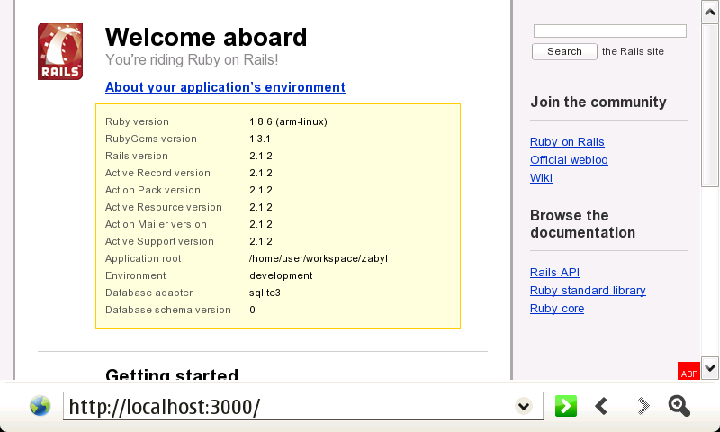 Ruby on Rails running on Nokia N800